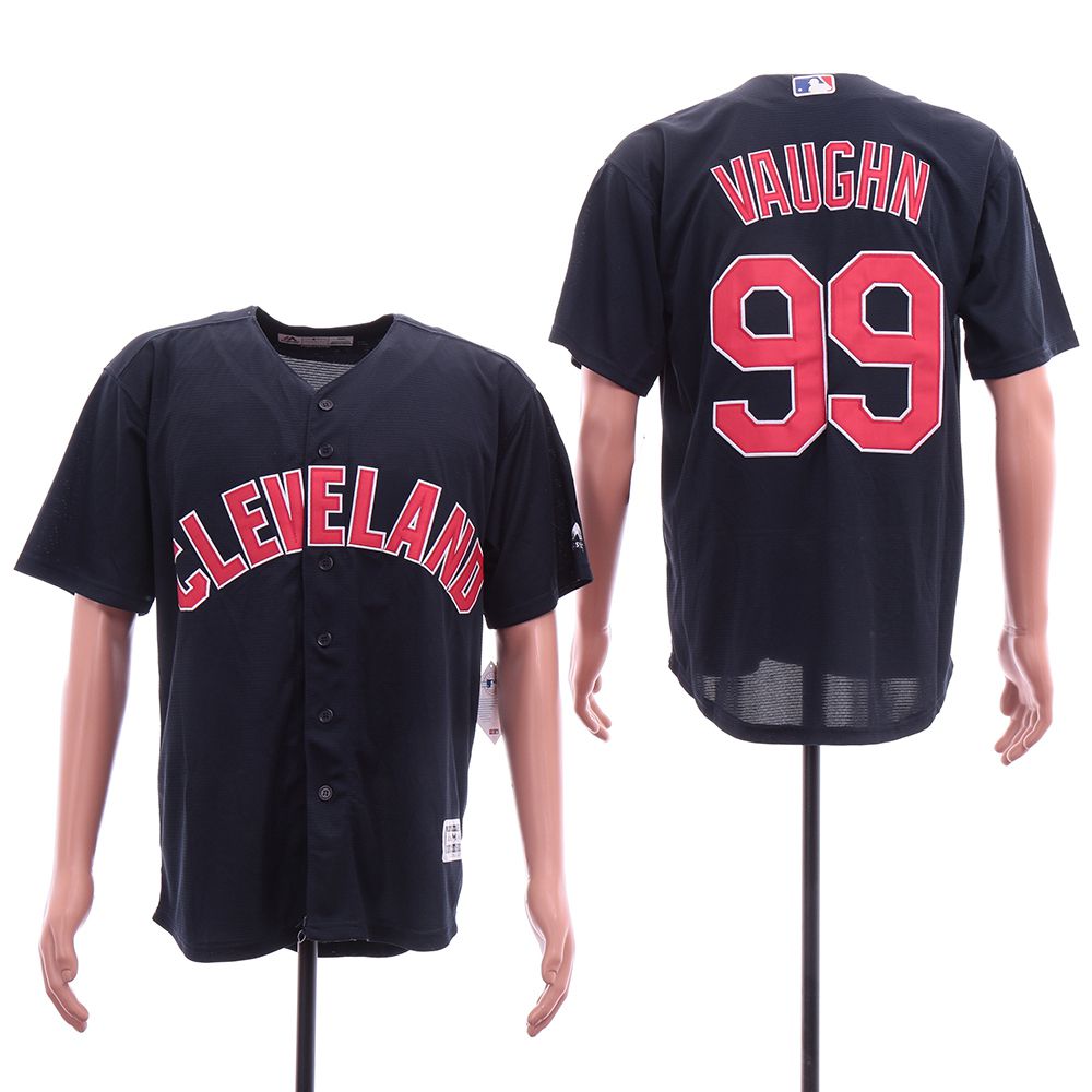Men Cleveland Indians #99 Vaughn Blue Elite MLB Jerseys